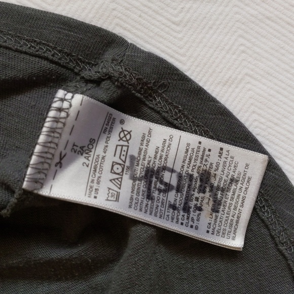 old navy gray slub knit graphic 3/4 sleeve swing top 2T toddler girls - Picture 4 of 5